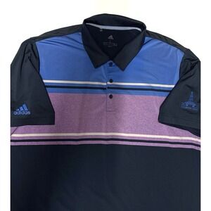 Adidas Mens XL Blue Purple Short Sleeve Golf Polo Shirt Odessa Country Club